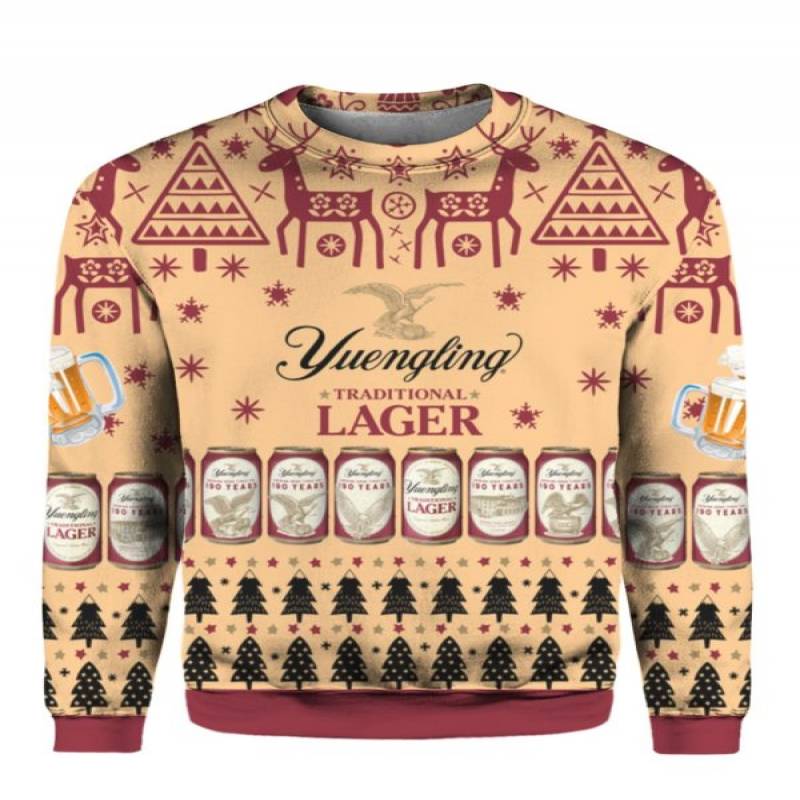 Yuengling Lager Beer 3D Print Ugly Christmas Sweater 2023 Hoodie Shirt