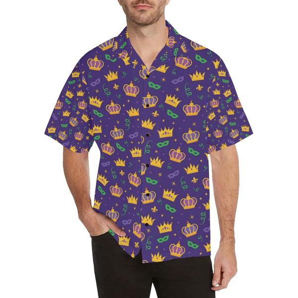 Mardi Gras Crown Pattern Hawaii Shirt Gift For February 10 Ha30633