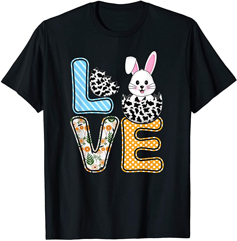 Love Easter Bunny Egg Cow Rabbit lover Cute Bunny Kids Adult T-Shirt