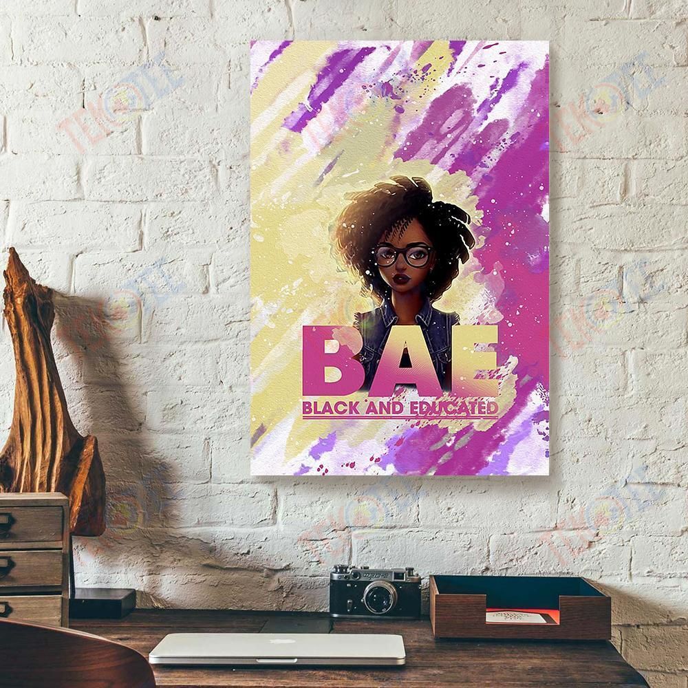 Canvas Painting Bae Black And Educated Black Girl Afro Vertical Canvas Wall Art Appealing Living Room Bedroom Bathroom Home Decoration