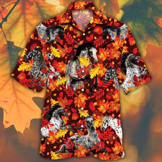 Appaloosa Horse Lovers Autumn Red Leaves Hawaii Hawaii Shirt For Men Women Ha6733