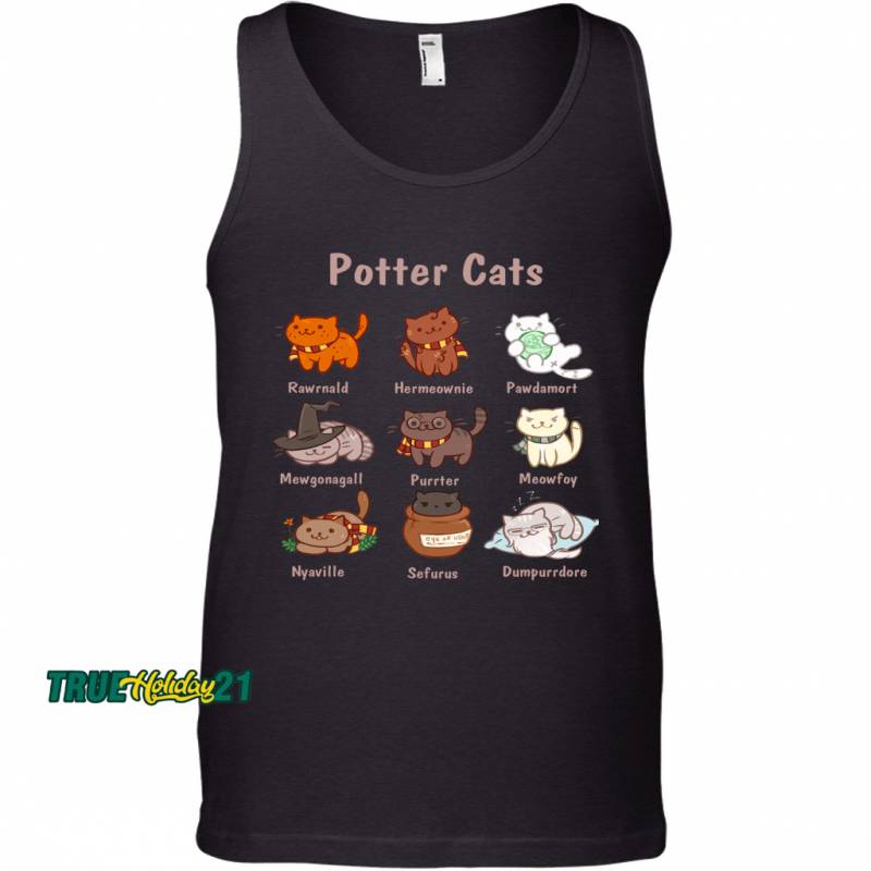 Potter Cats Kitten Funny Harry Pawter Cute Gift Tank Top