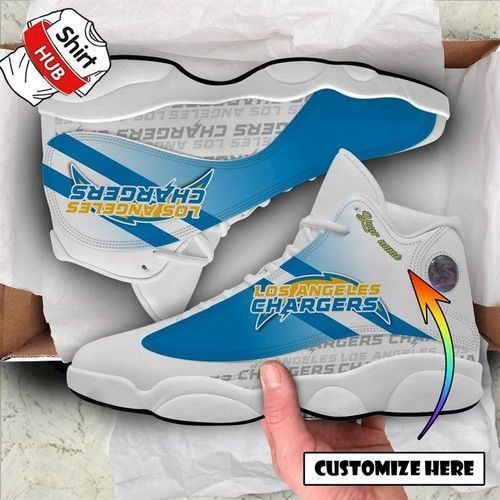Los Angeles Chargers Air Jd13 Sneakers Customized Shoes For Fan