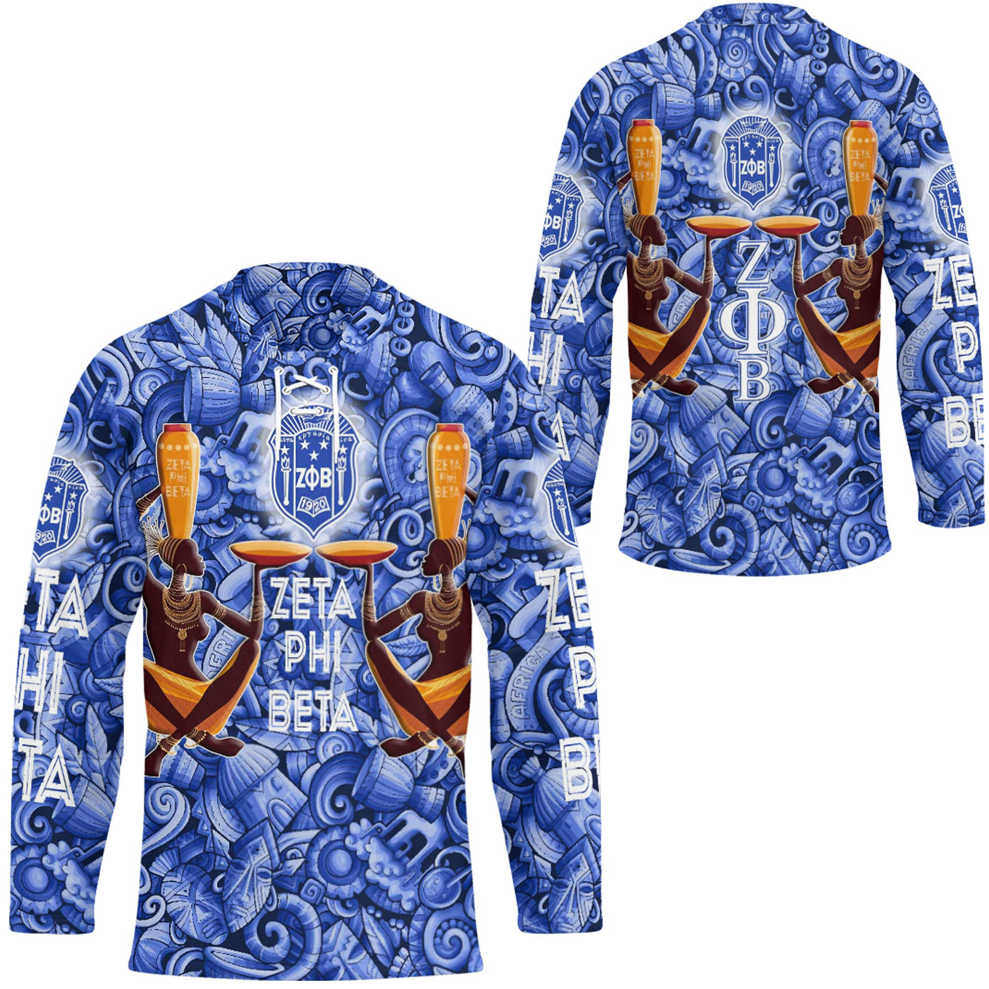 Africa Zone Clothing – Zeta Phi Beta Style Painting And Pattern Africa Hockey Jersey A35