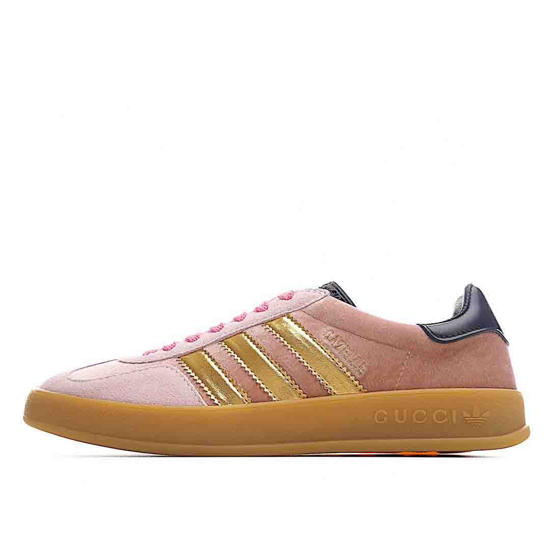 Adidas x Gucci Gazelle In Pink Velvet Shoes Sneakers, Women SNK788227451