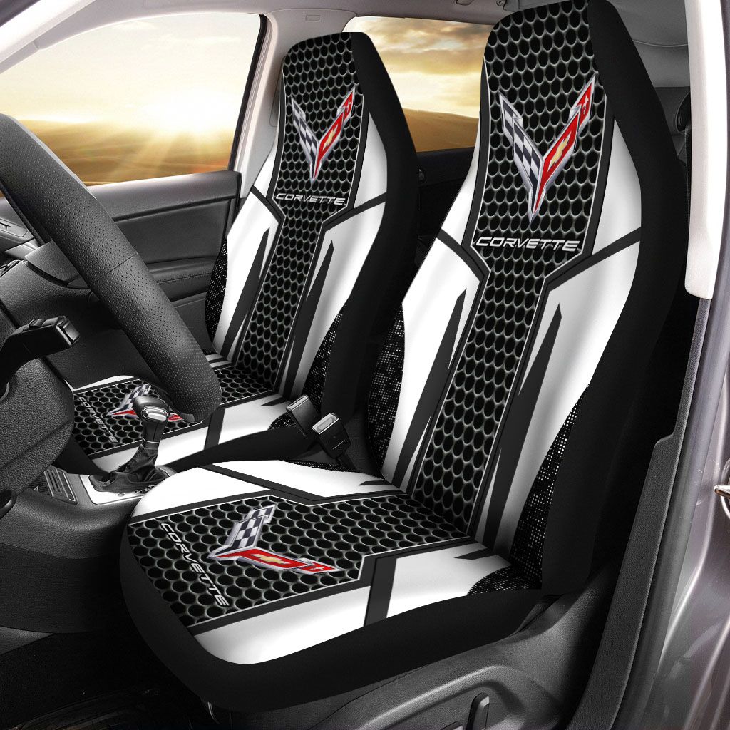 Chevrolet Corvette Lph-Hl Car Seat Cover (Set Of 2) Ver 3 (Black)