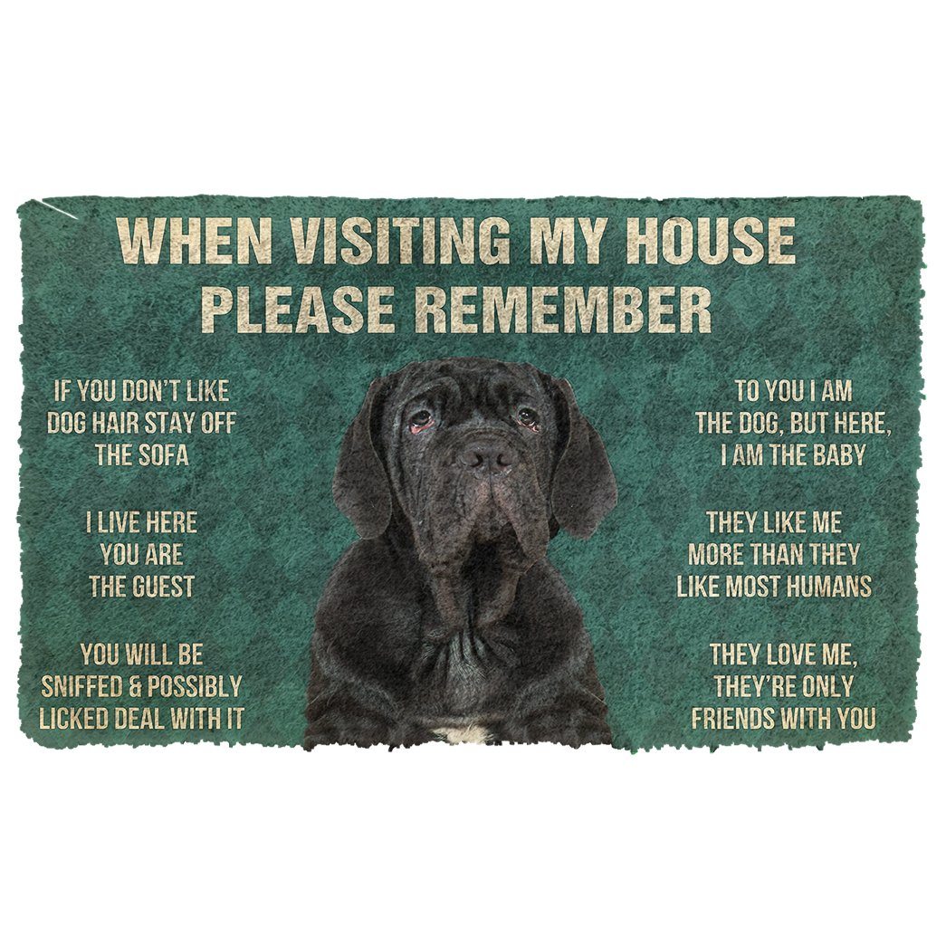 Gearhumans  Gearhuman 3D Please Remember Neapolitan Mastiff House Rules Custom Doormat