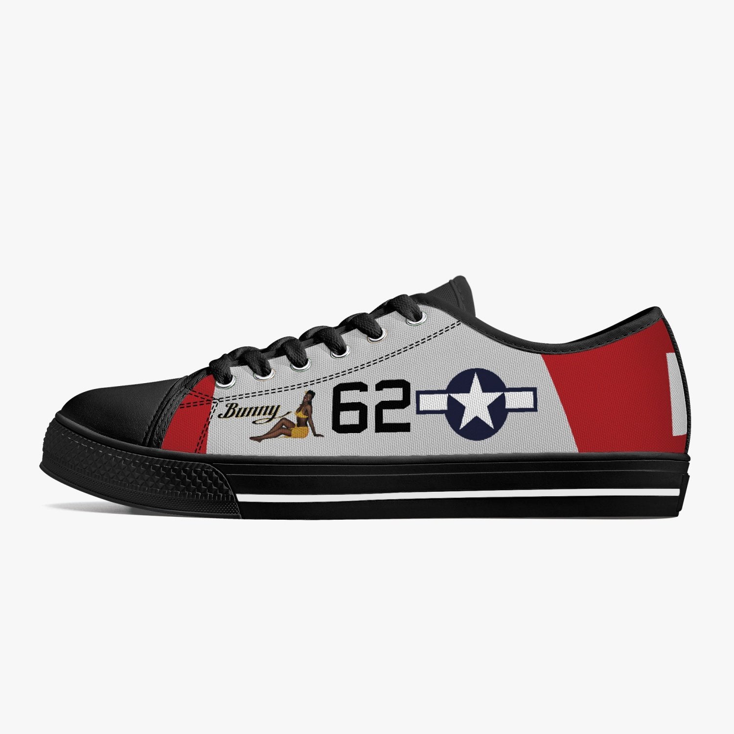 P-51 “Bunny” Men’S Low Top Canvas Shoes – Black