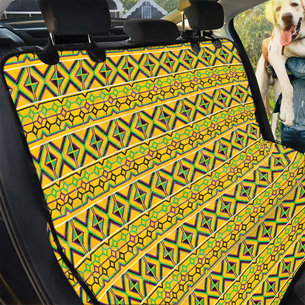 Asante Kente Pattern Print Pet Car Back Seat Cover