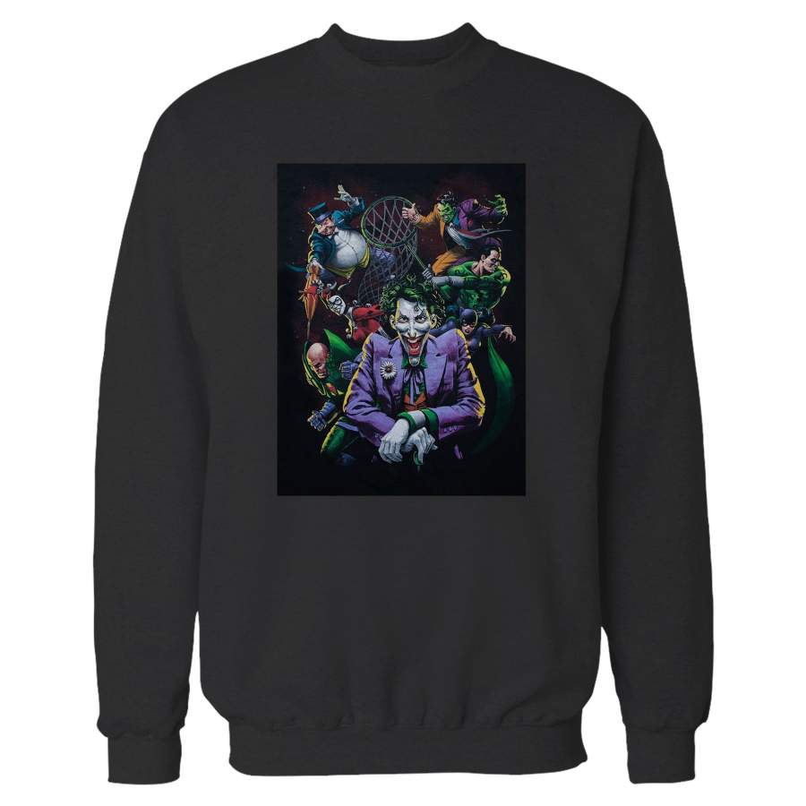 Penguin, Harley Quinn,cat Woman Joker,two Face, Riddler Villians Dc Comics Sweatshirt