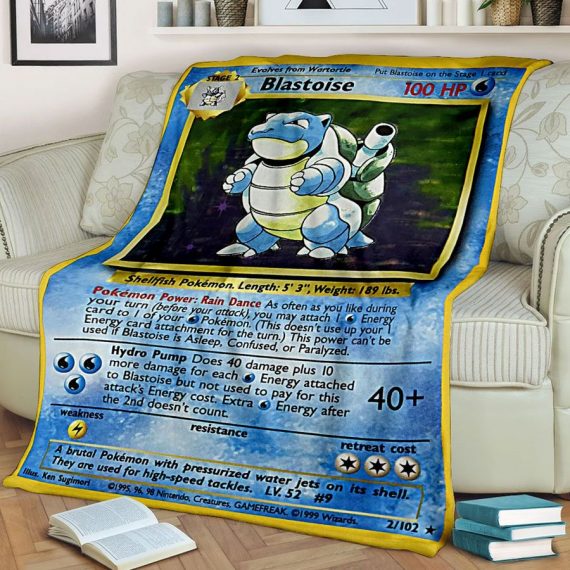 Pokemon Present Gift For Pokemon Lover Blastoise Pokemon 25Th Anniversary Pokemon Card Grading Blanket Or Quilt Hg Men Women Animood