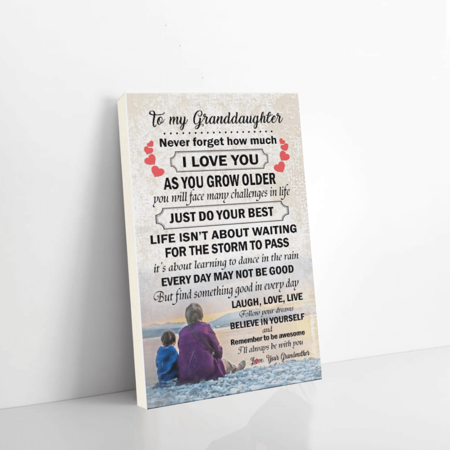 Family Canvas Grandmother To Granddaughter Never Forget That I Love You Christmas Gift Ideas