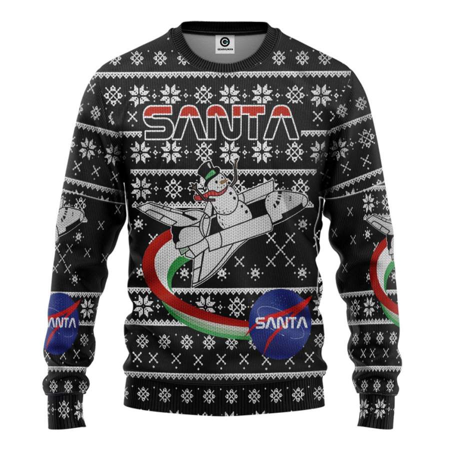 3D Nasa Santa Xmas Ugly Christmas Sweater Custom Sweatshirt Apparel