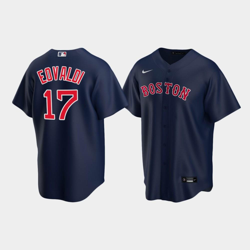 Youth Boston Red Sox 17 Nathan Eovaldi Alternate Navy Jersey