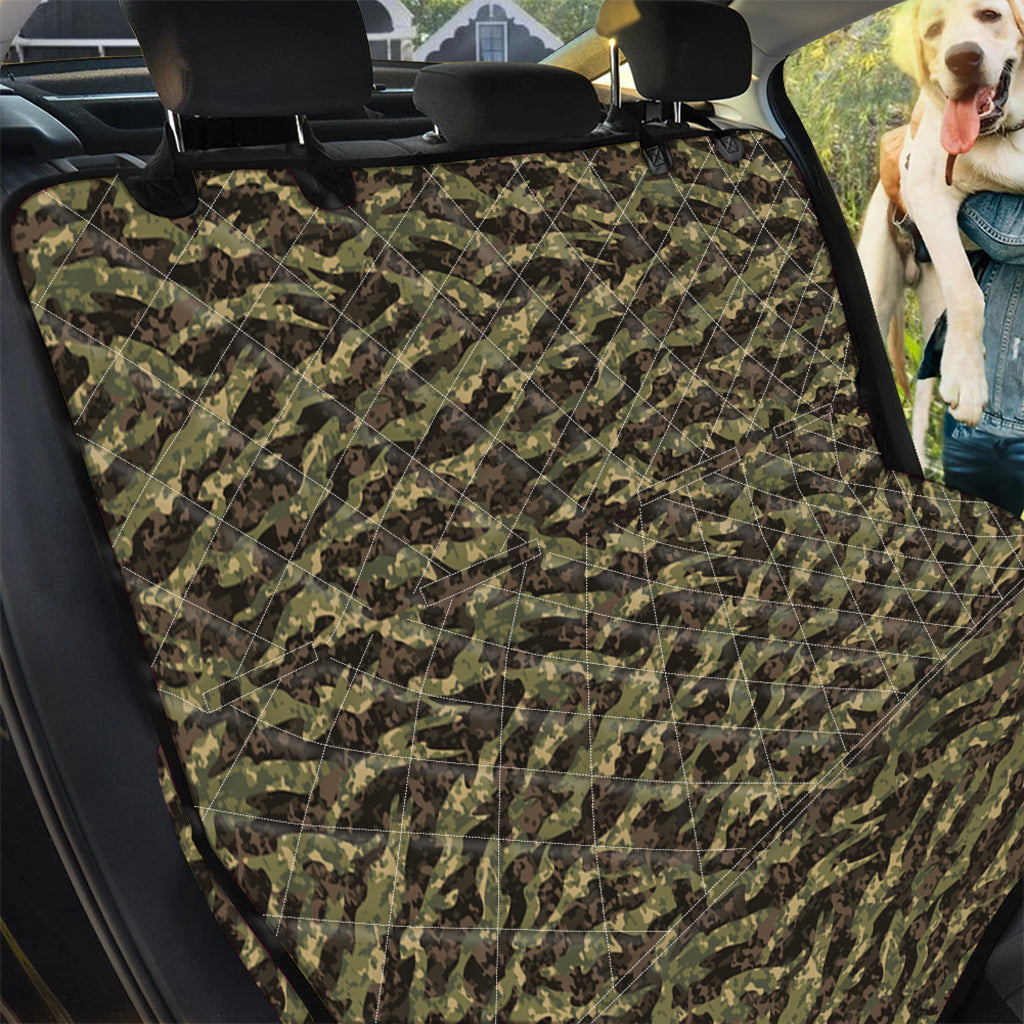 Tiger Stripe Camouflage Pattern Print Pet Car Back Seat Cover