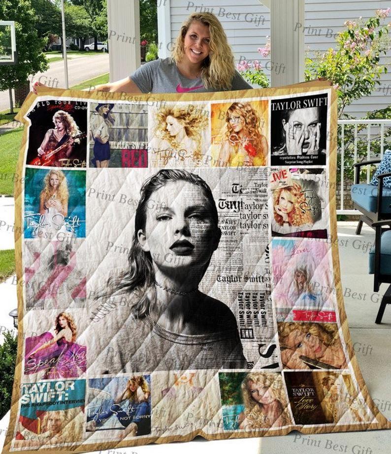 Taylor Swift Albums Cover Poster For Fan For Best Friend For Daughter For Son For Dad Fleece Quilt Blanket Personalized Home Decor