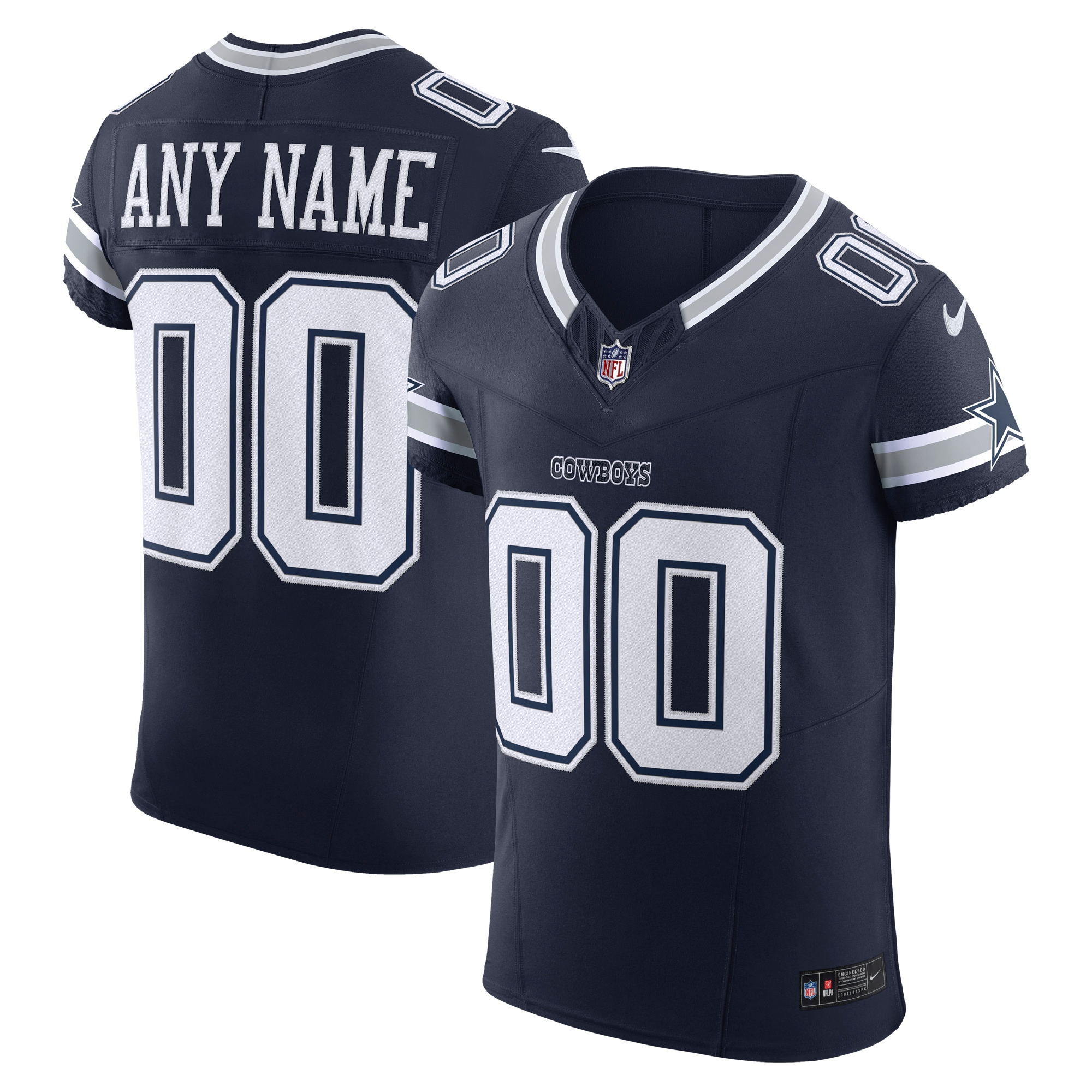 Men’s Dallas Cowboys Navy Vapor F.U.S.E. Elite Custom Jersey 2