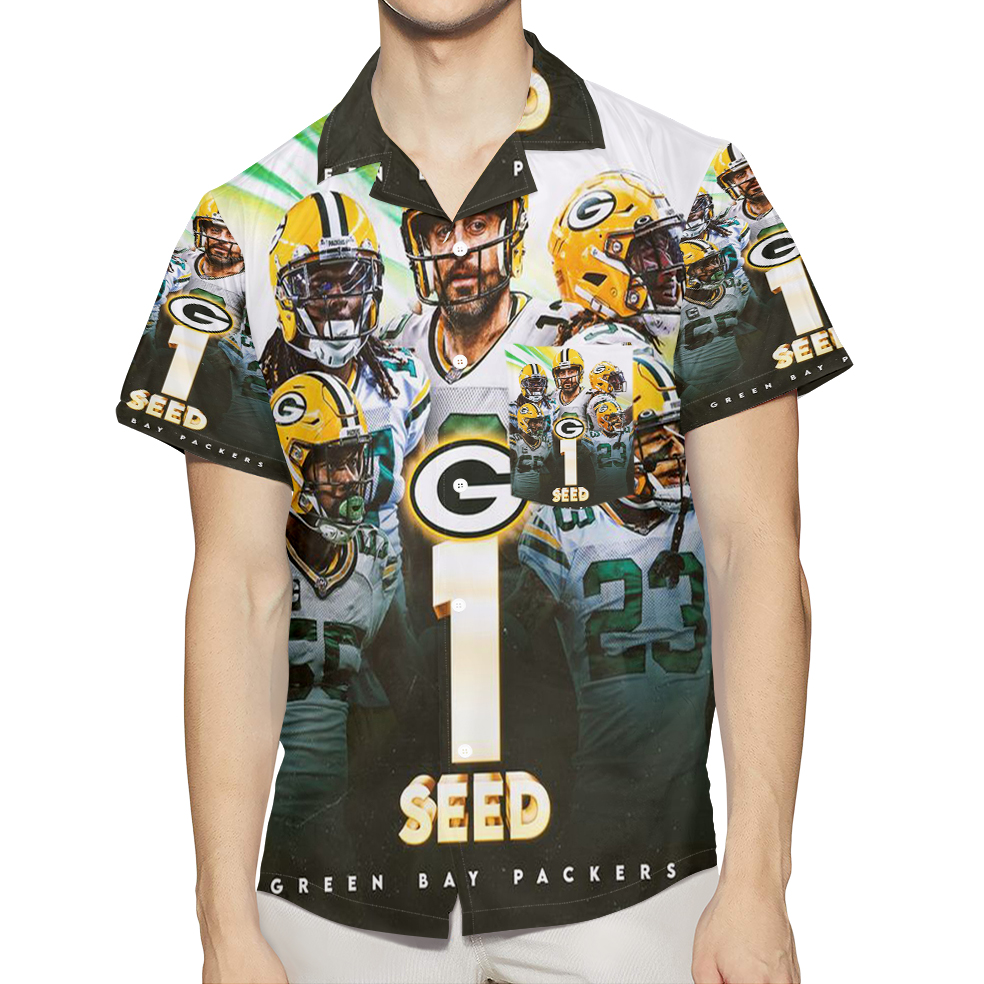 Green Bay Packers No1 Seed V2 3D All Over Print Summer Beach Hawaiian Shirt With Pocket