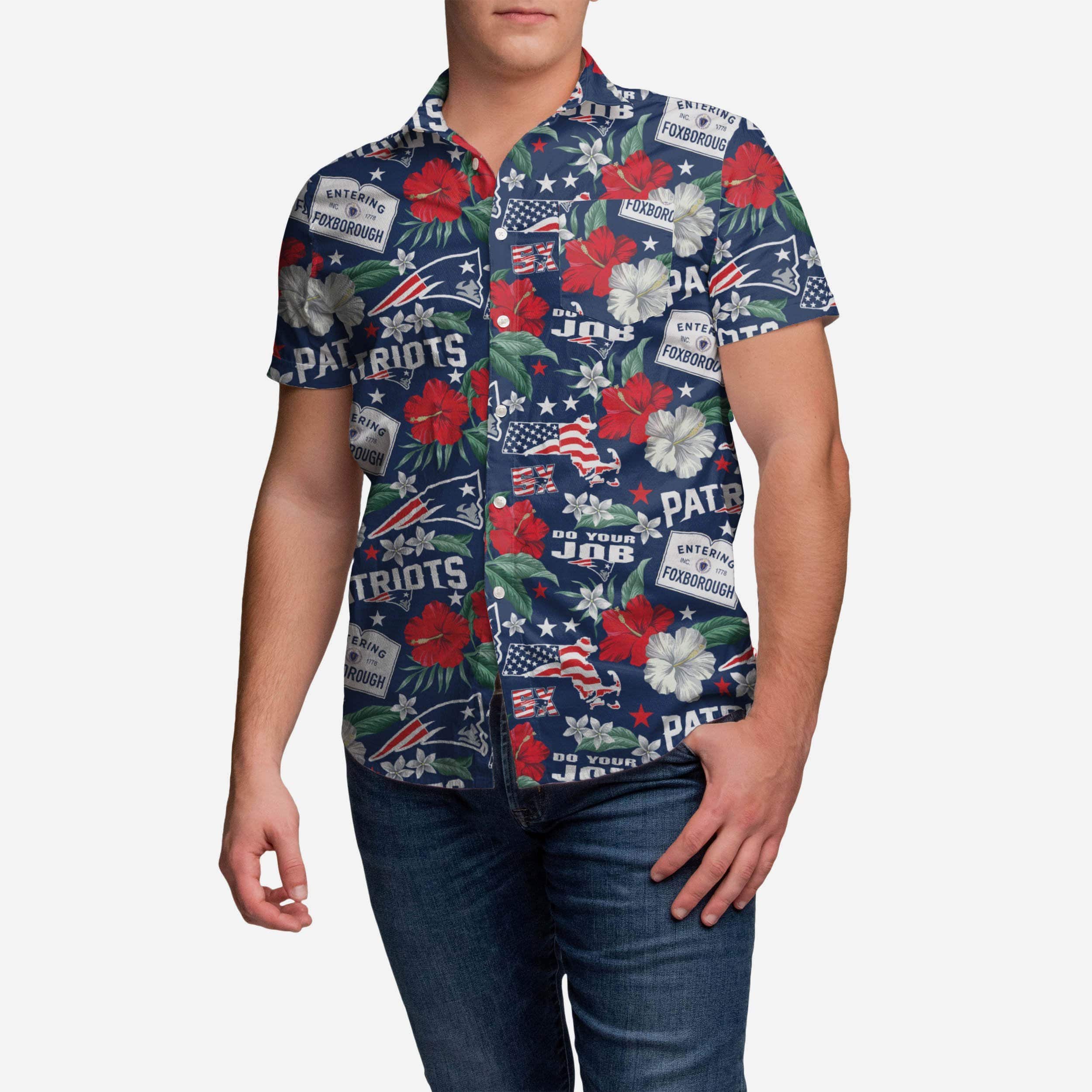 New England Patriots City Style Button Up Shirt