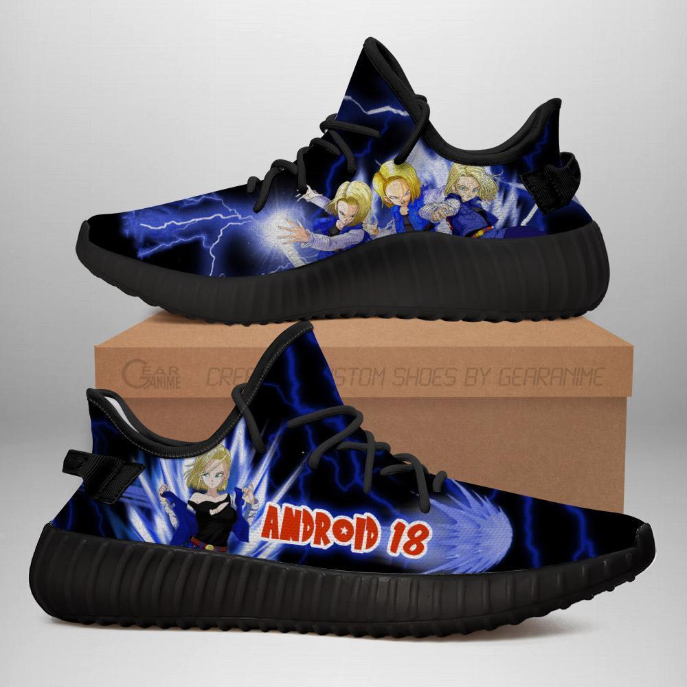 Android 18 Yeezy Shoes Dragon Ball Anime Sneakers Fan Tt04