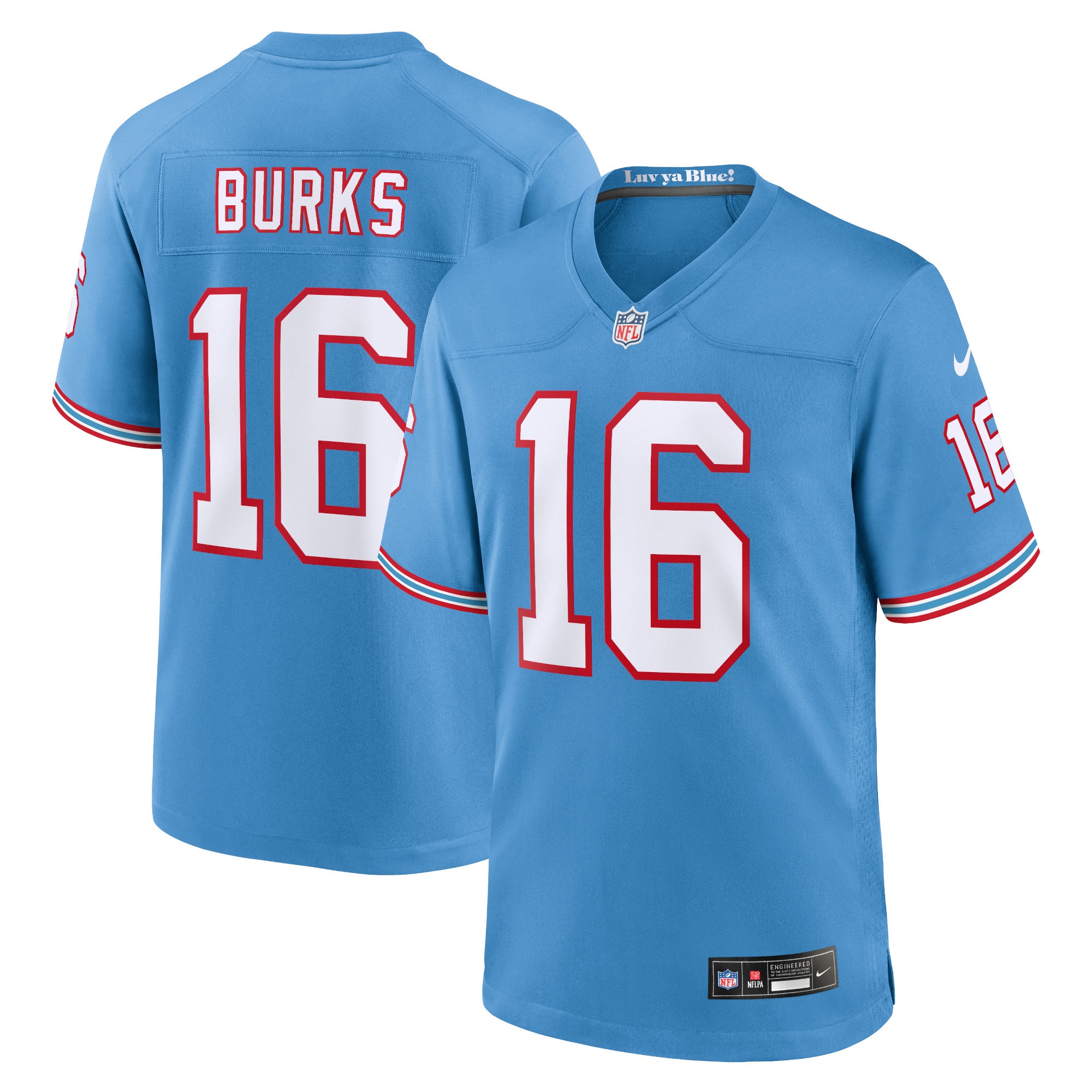 Treylon Burks Tennessee Titans Oilers Throwback Alternate Game Player Jersey – Light Blue