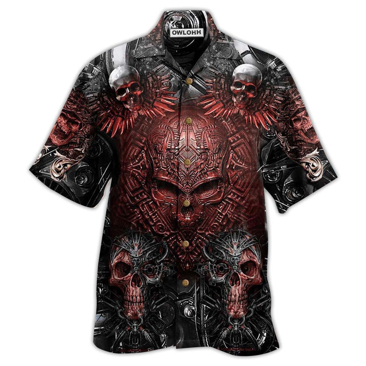 Skull Metal Style Angry Hawaii Shirt Ha18706