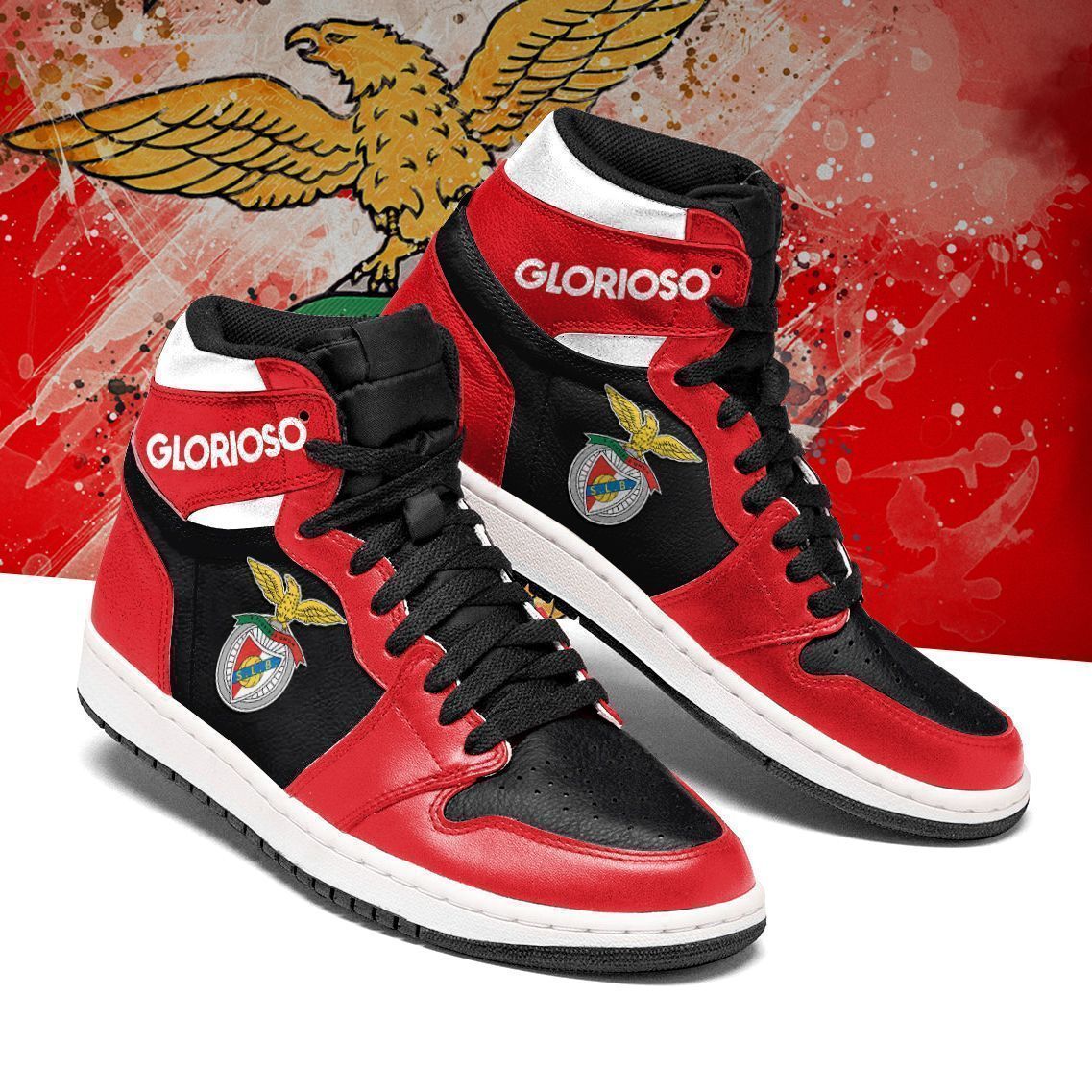 Benfica LPH JD High top Shoes Red & Black Sneakers Jordan Sneakers Sport Air Jordan High Sneakers Sport Sneakers