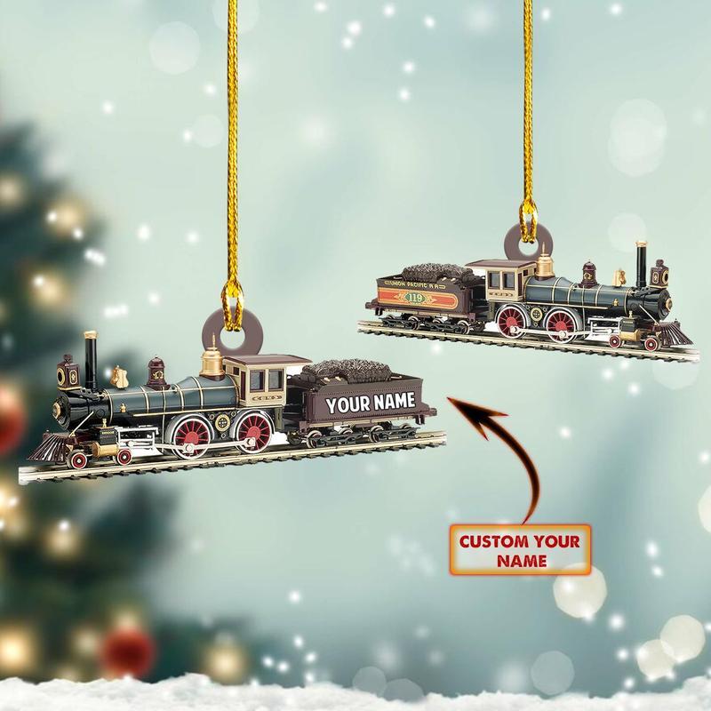 Personalized Railroader Name Custom Shaped Ornament