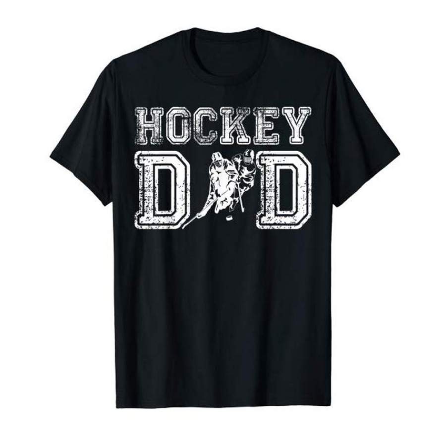 Vintage Ice Hockey Dad Player Daddy Father’S Day Cool Gift T-Shirt