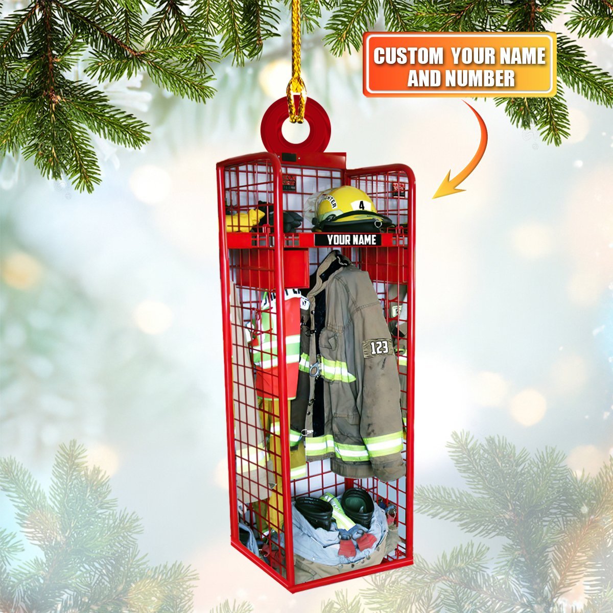 Firefighter – Custom Shaped Ornament 123