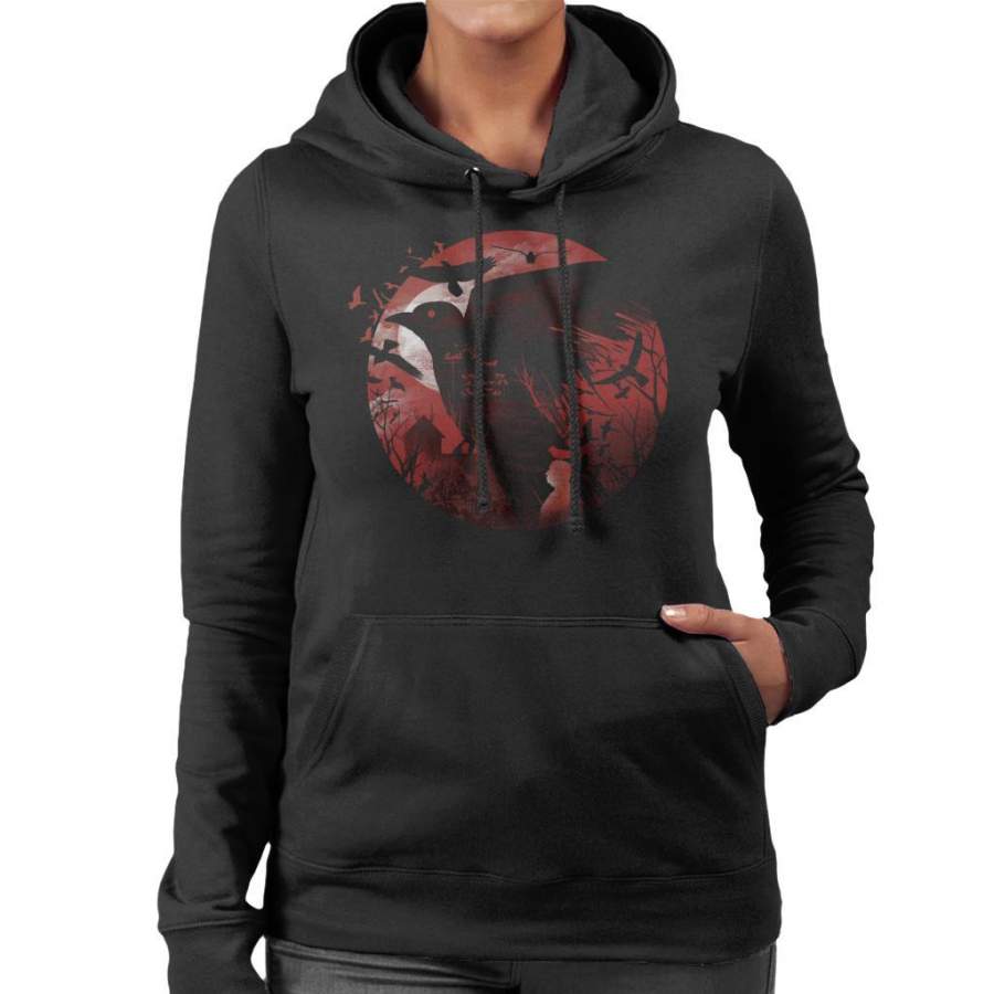 Alfred Hitchcock Silhouette The Birds Women’s Hooded Sweatshirt