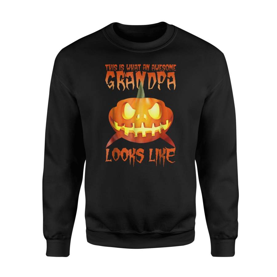 Awesome Grandpa Shark Halloween Pumpkin Shark Halloween Sweatshirt