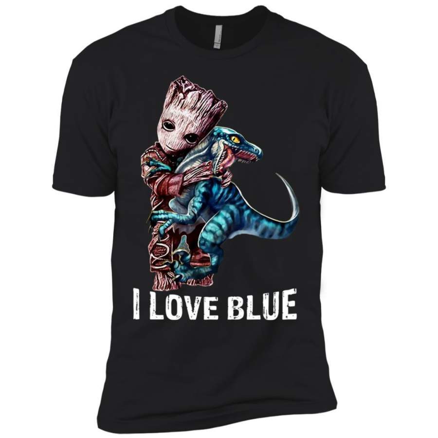 AGR Baby Groot hug love Blue Shirt Premium