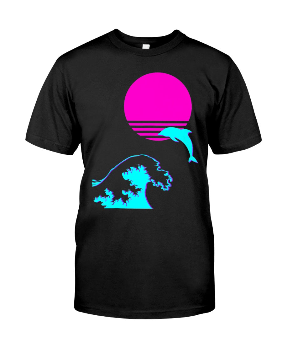 Dolphin And Tsunami For Dolphin Lovers  Standard/Premium T-Shirt