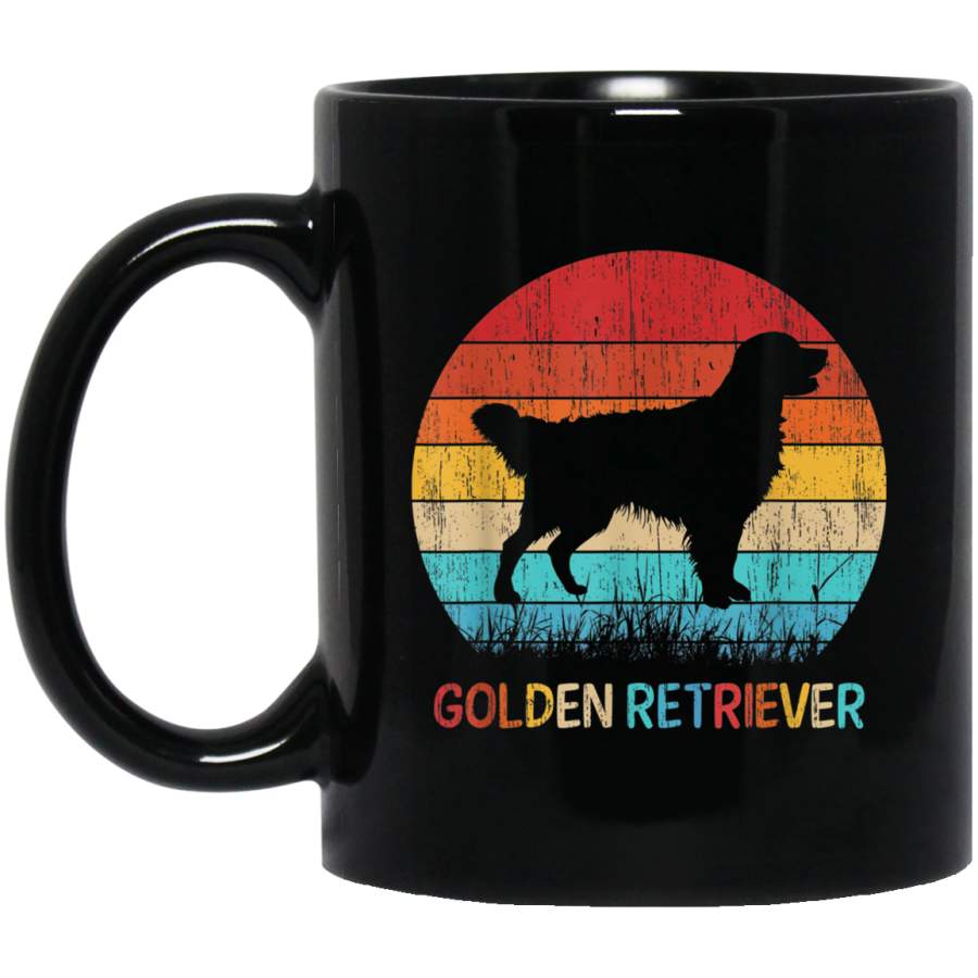 Golden Retriever Dog Gift Vintage 60s 70s Silhouette Breed Mug