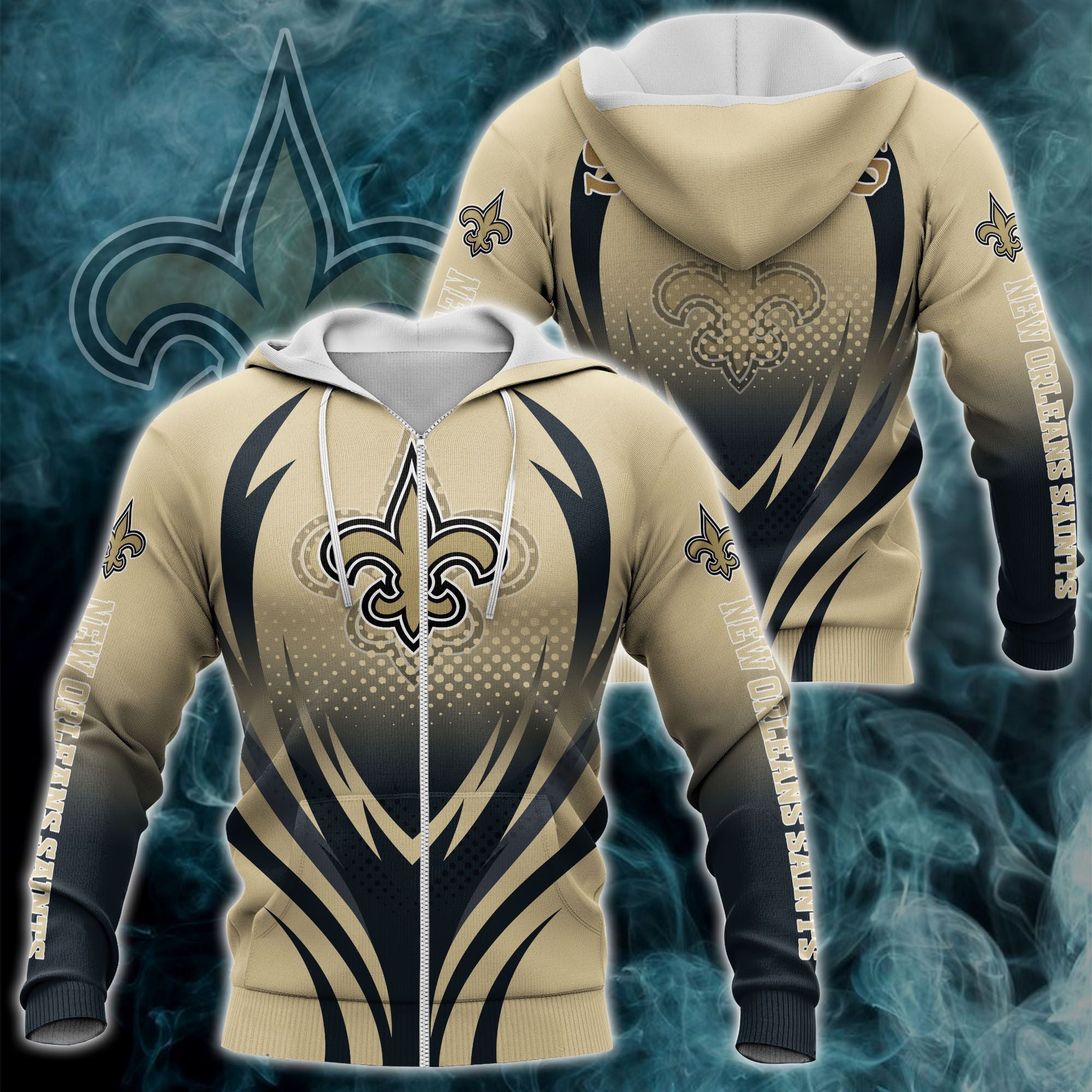 New Orleans Saints Zipper Hoodie 3D Print H04Fs