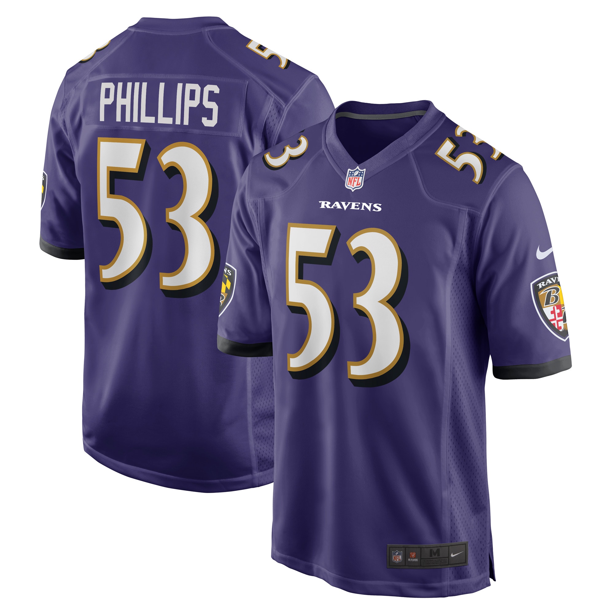 Men’s Baltimore Ravens Del’Shawn Phillips Purple Game Player Jersey