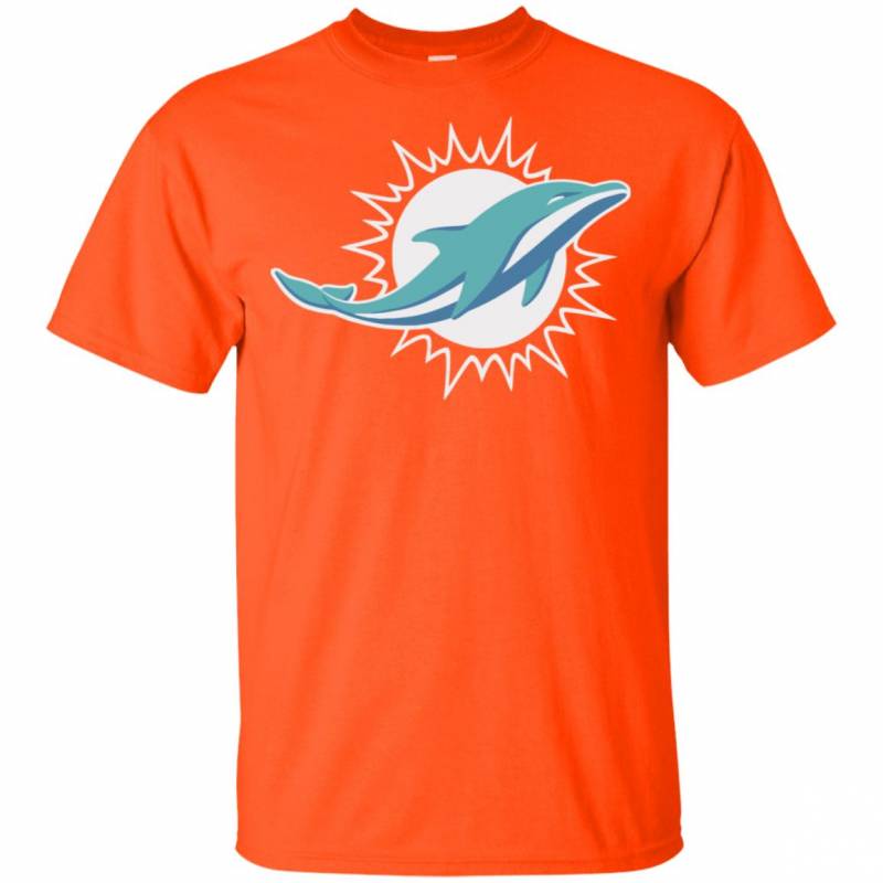 Orange Miami Dolphins Team Logo T-Shirt