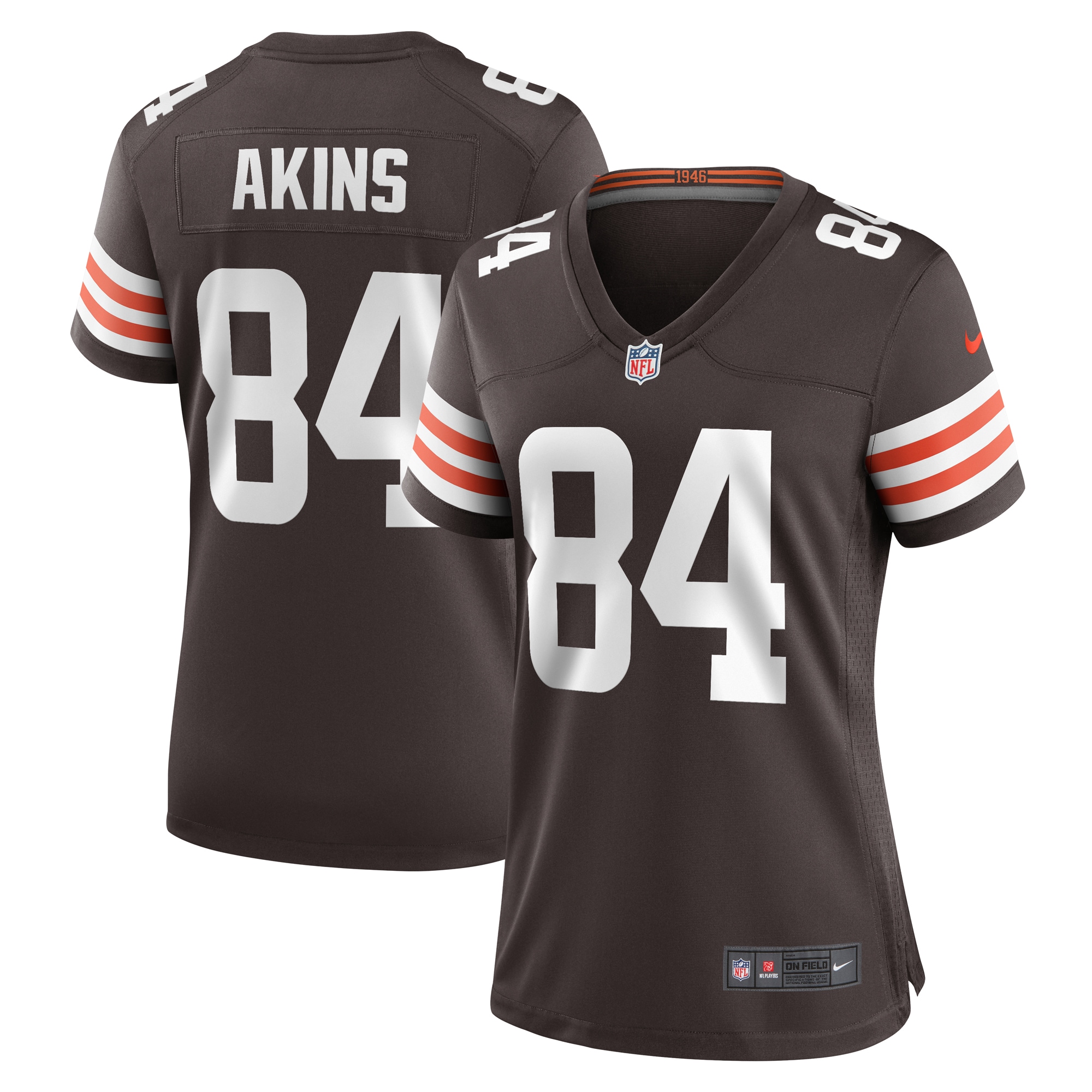 Women’s Cleveland Browns Jordan Akins Brown Game Player Jersey