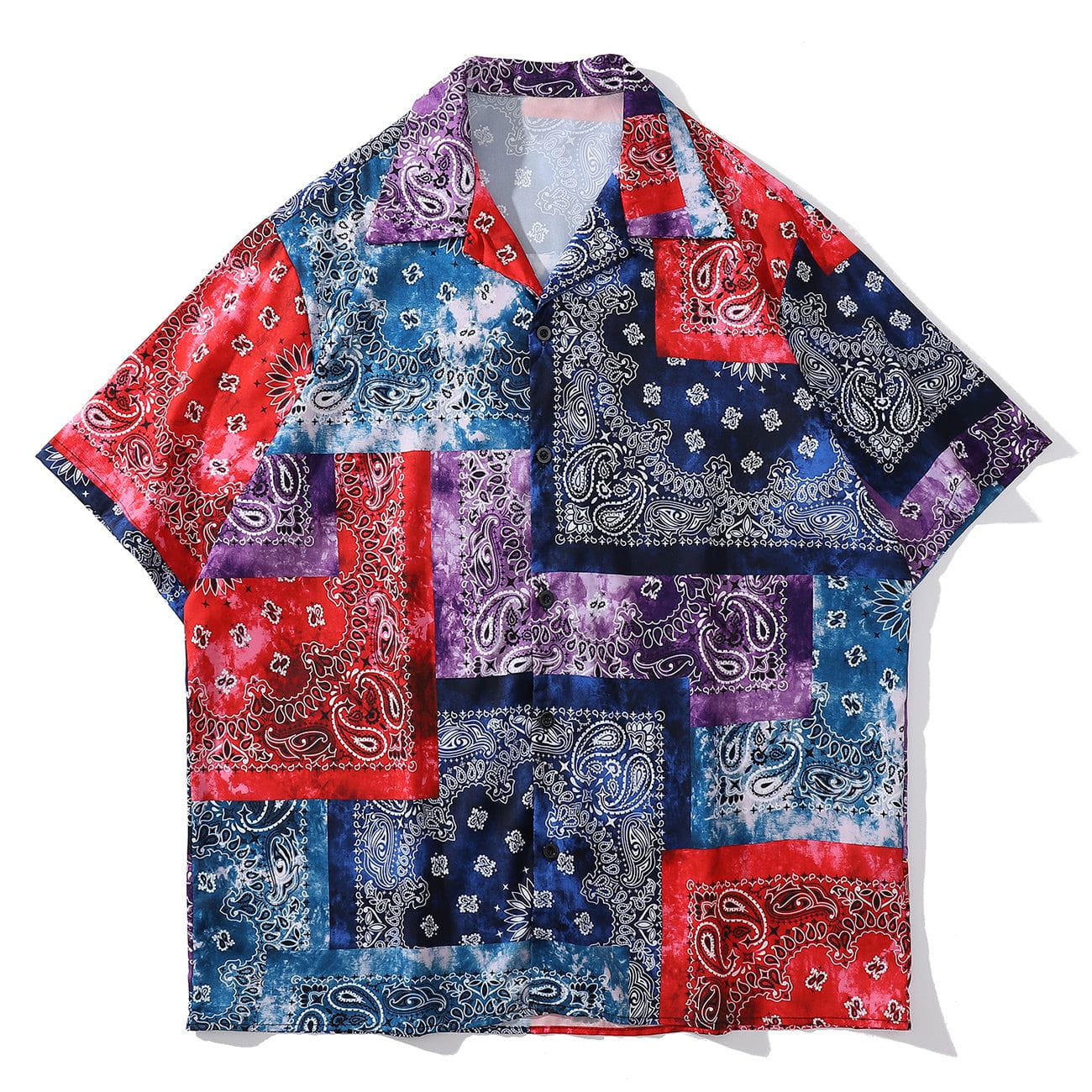 Talishko™ – Contrast Panel Bandana Short Sleeve Shirt