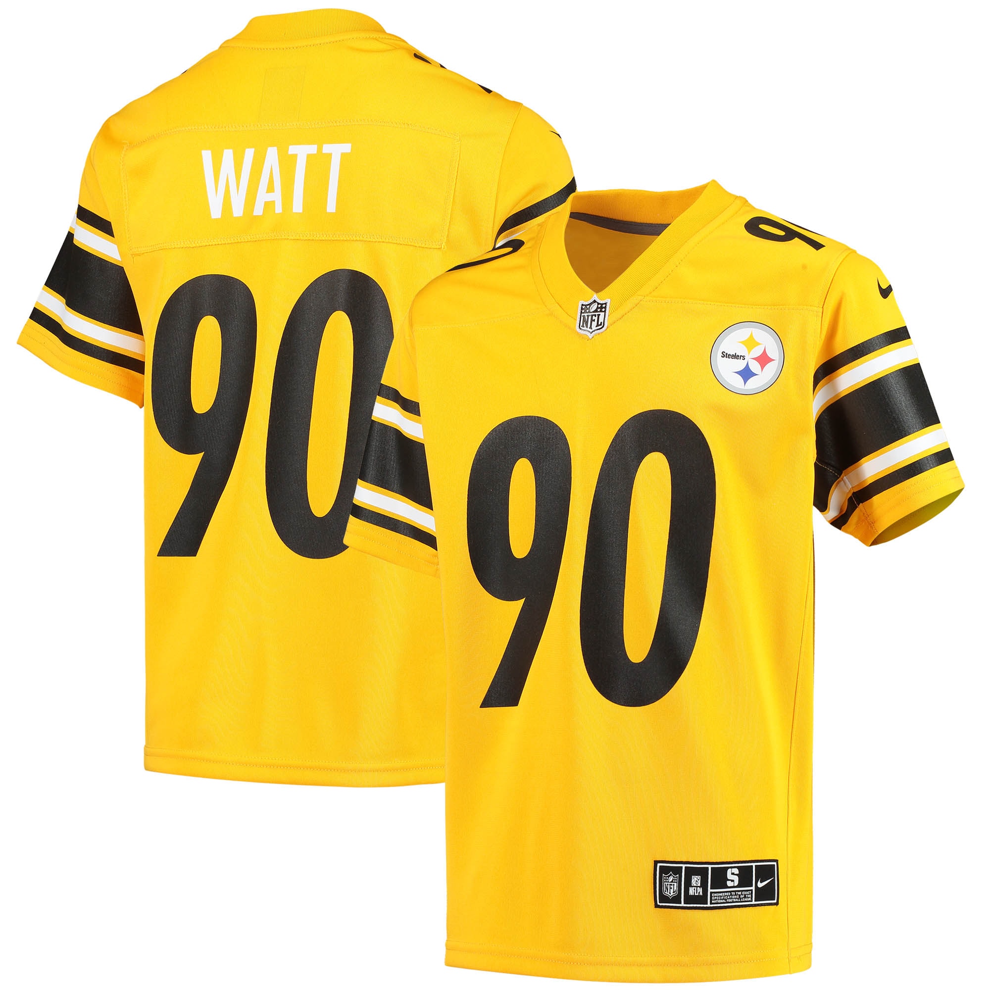 T.J. Watt Pittsburgh Steelers Youth Inverted Team Game Jersey – Gold