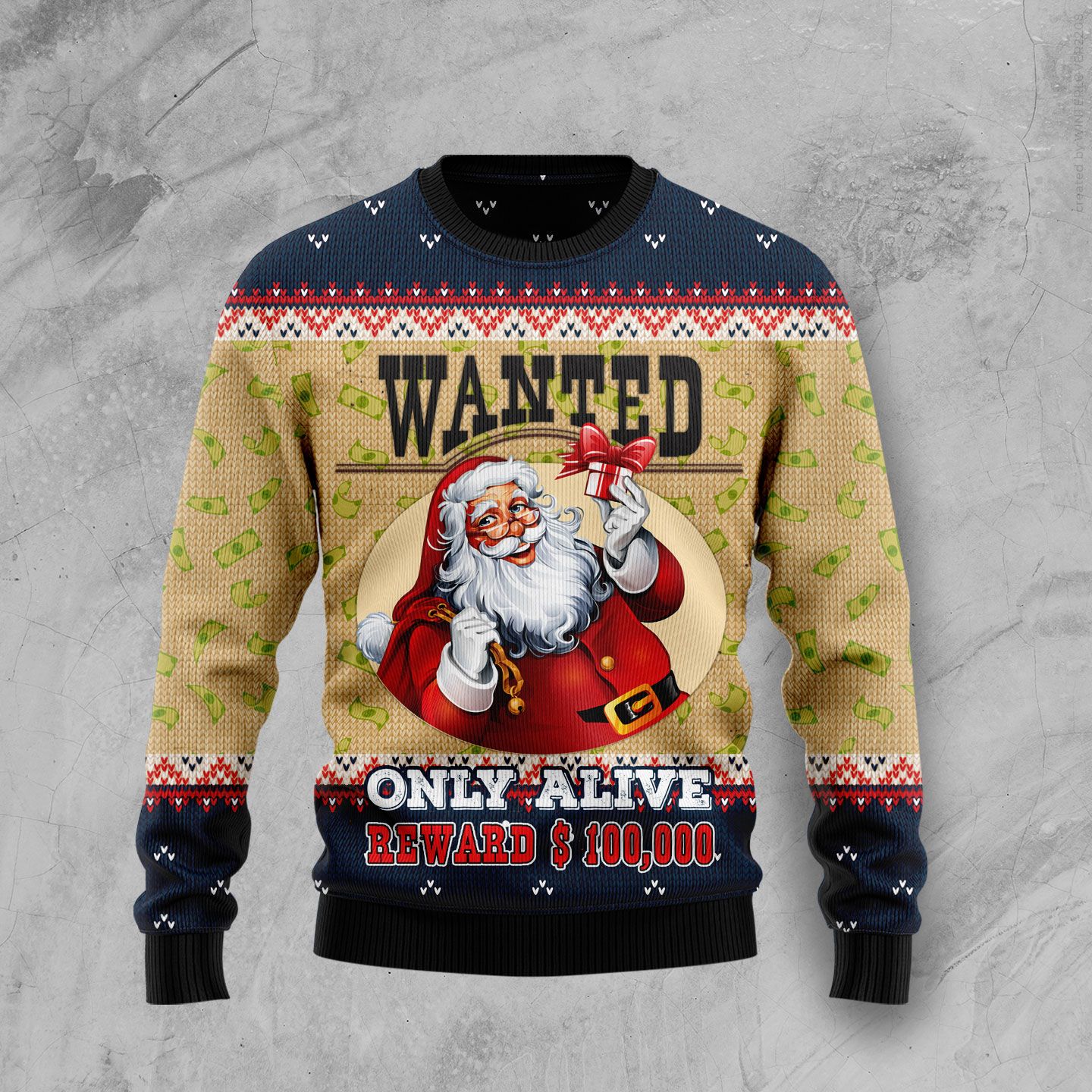 Satan Claus Wanted Only Alive Ugly Christmas Sweater | For Men & Women | Adult | Us4114