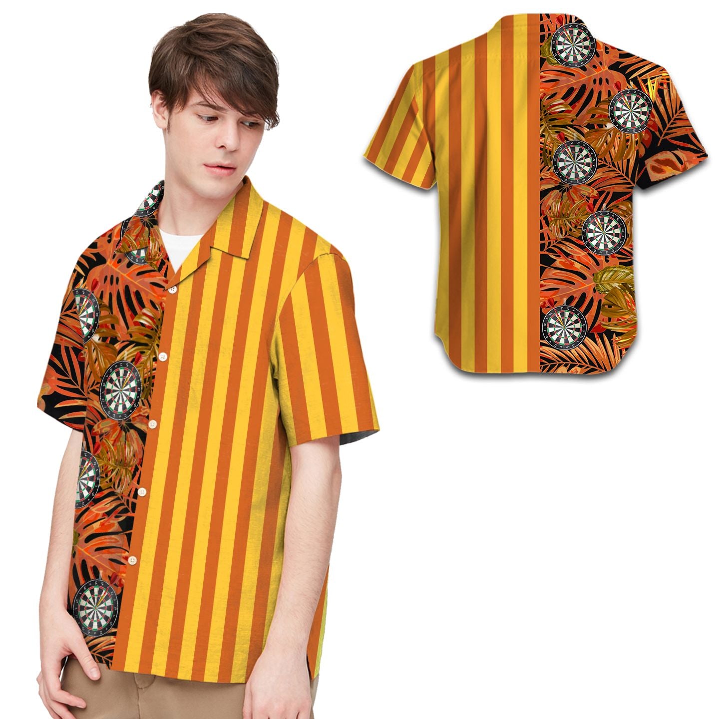 Darts Tropical Leaves Men Hawaii Summer Beach Shirts For Game Lovers In Daily Life Ha26392