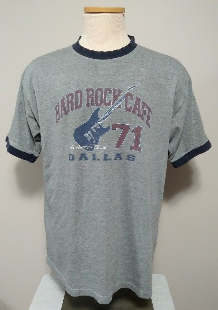 Vintage Hard Rock Cafe Dallas Gray Crew Neck Graphic Shirt