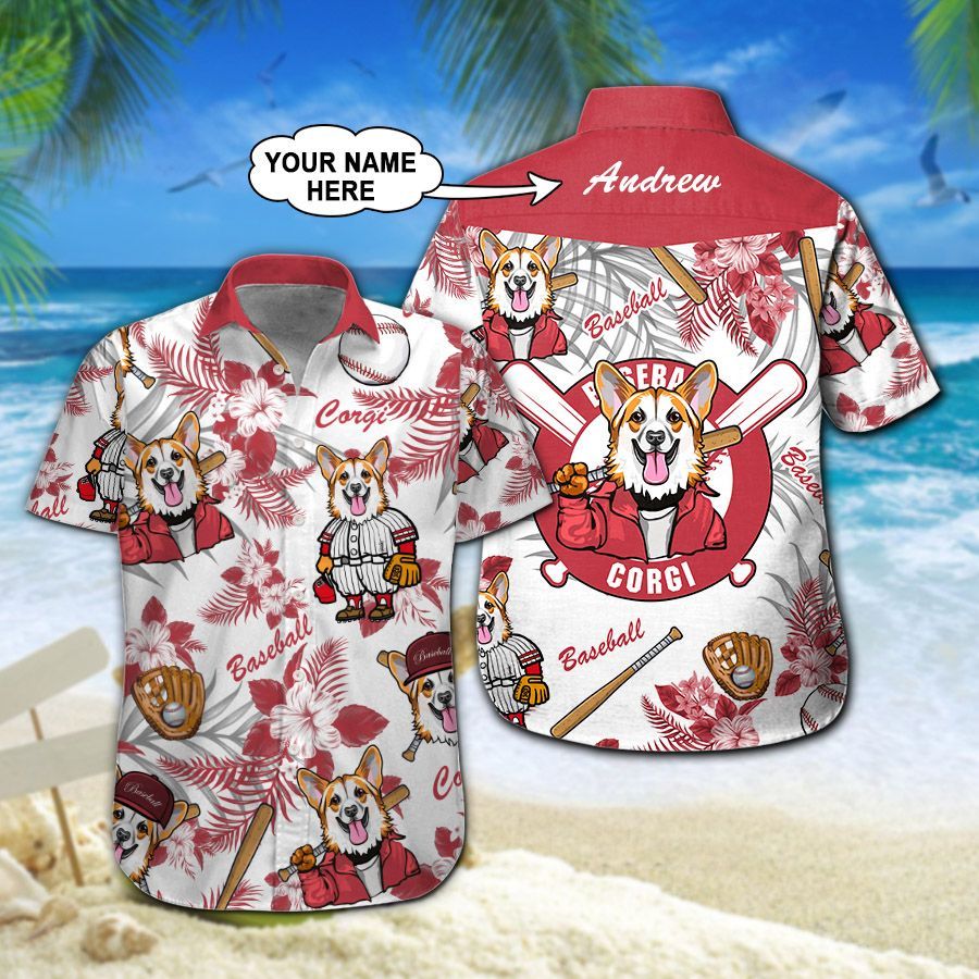 Corgi Baseball Custom Name Hawaiian Shirt 207 ND4522