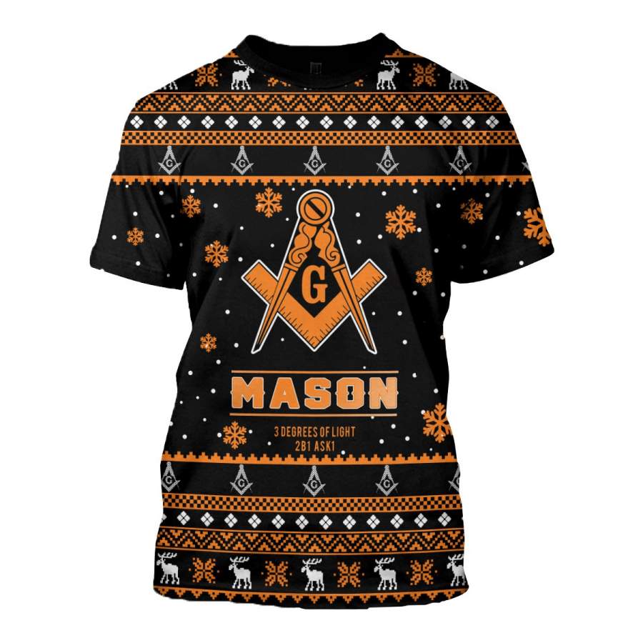 3D ALL OVER FREEMASON UGLY SWEATER 9102019