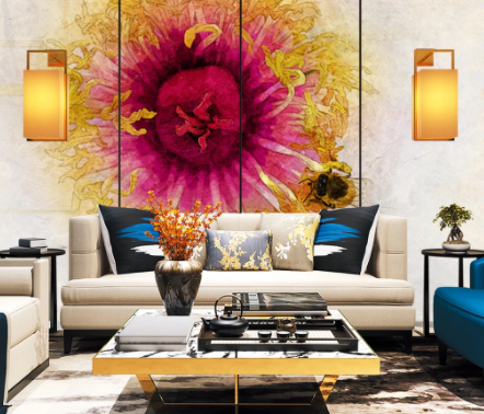 3D Watercolor Animal Floral Bee Wall Mural Wallpaper Lqh 300