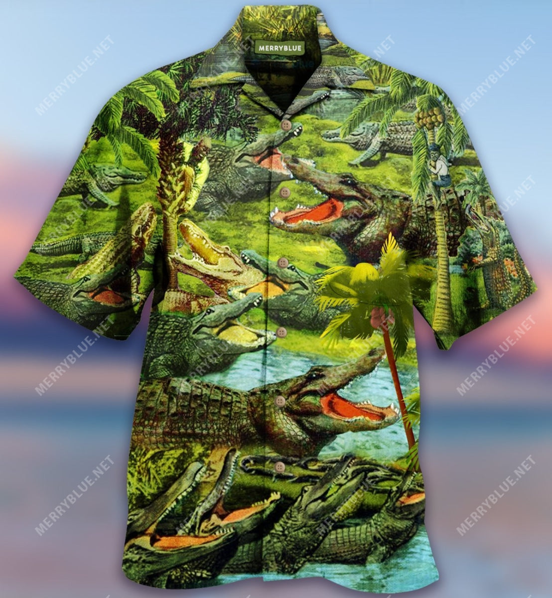 Cross A River Alligator Unisex Hawaii Shirt Ha89081