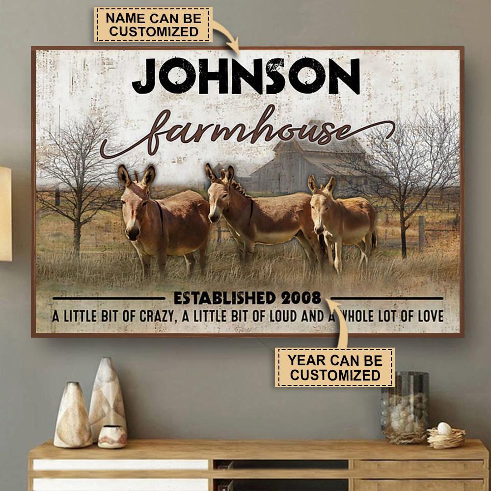 Aeticon Gifts Personalized Donkey Lot Of Love Canvas Mom Dad Gift Home Decor