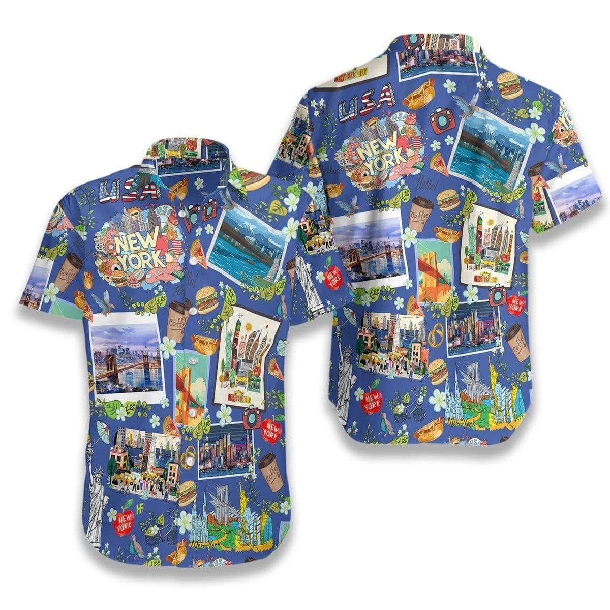 Discover Cool New York City Life Blue Unisex Hawaii Aloha Shirts H Ha54737